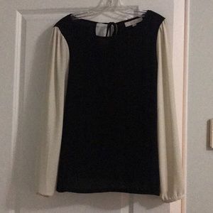 Cream and black blouse